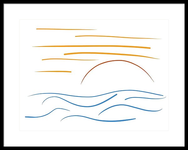 600x480 Sunset - Sunset Line Drawing