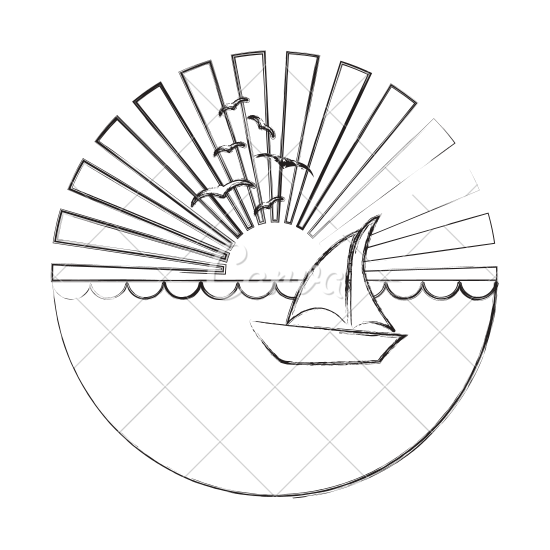 550x550 Collection Of Free Drawing Water Sunset Download On Ui Ex - Sunset Line Drawing