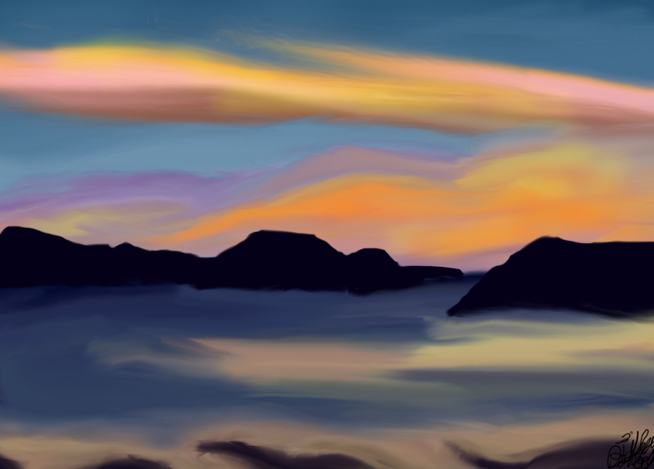1280x918 Sunset Over Water - Sunset Over Water Drawing