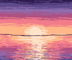 300x250 Sunset Over The Water Drawing - Sunset Over Water Drawing