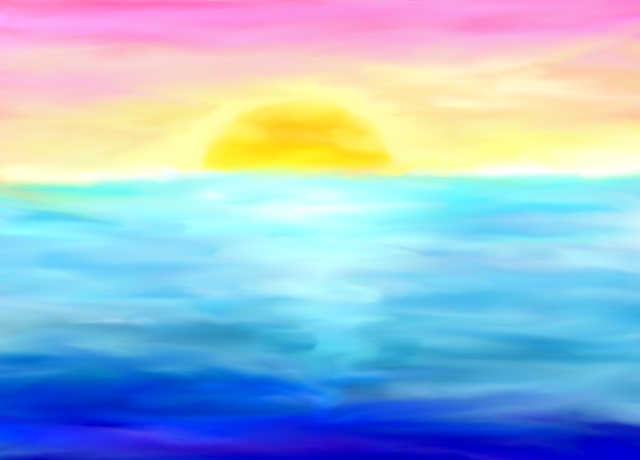 640x460 Sunset Over Water - Sunset Over Water Drawing