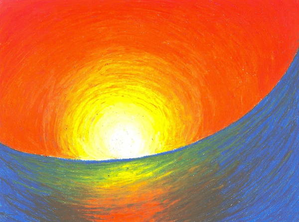 600x446 Sunset Drawings - Sunset Pastel Drawing