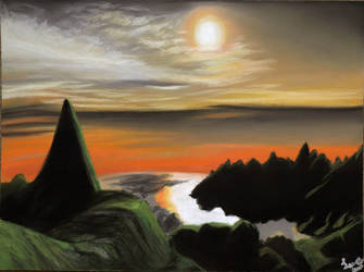 335x250 Sunset Pastel Drawing - Sunset Pastel Drawing