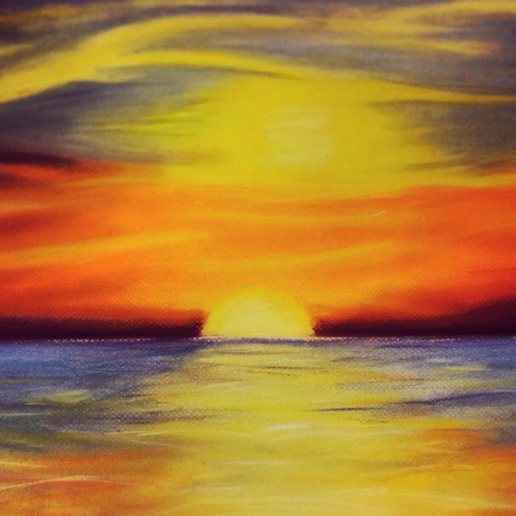 Sunset Pastel Drawing at Explore collection of