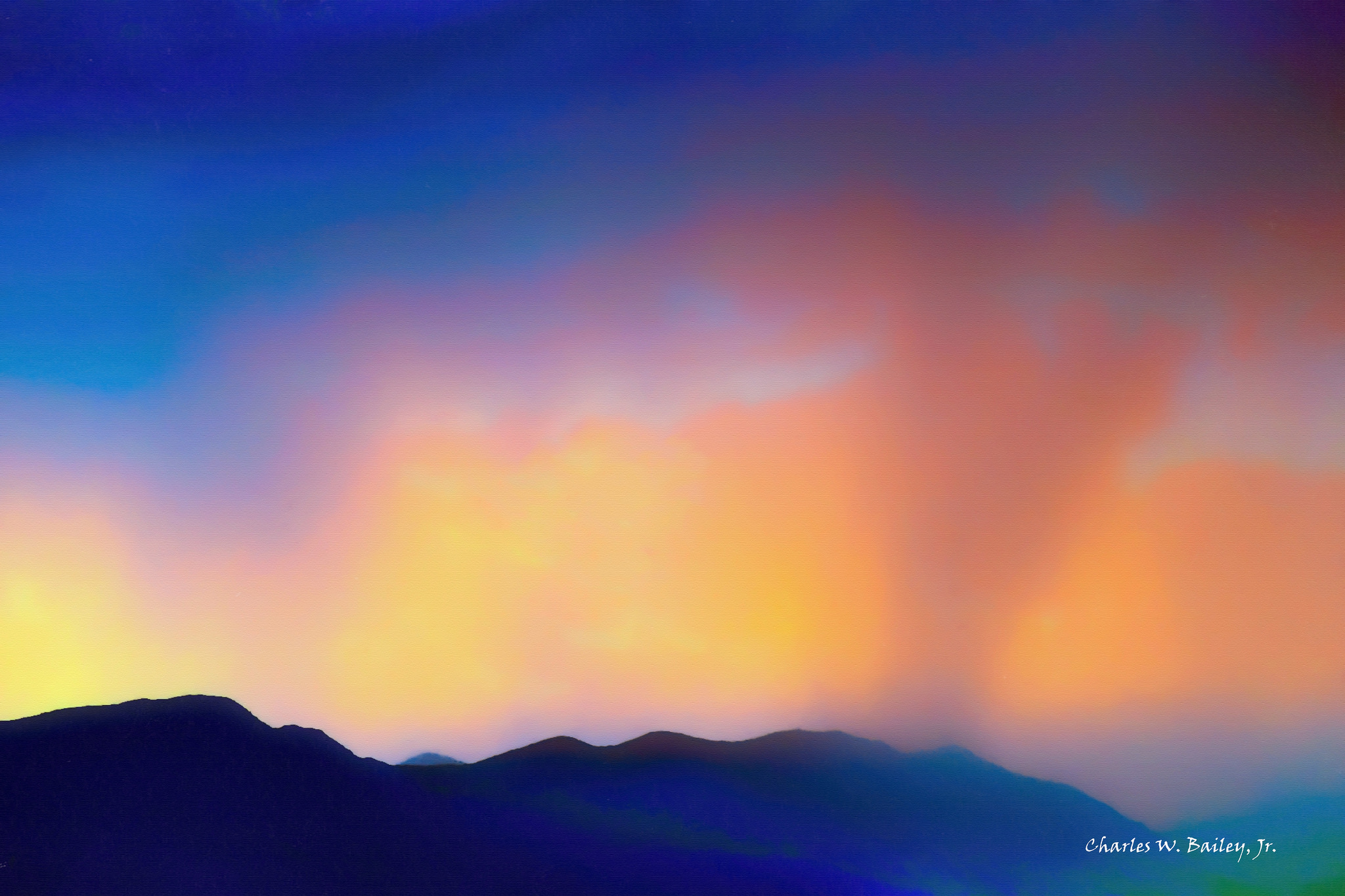2048x1365 Digital Pastel Drawing Of Rain - Sunset Pastel Drawing