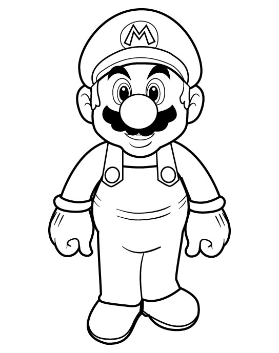 544x689 mario coloring pages - Super Mario Bros Drawing