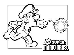 261x193 new super mario bros black and white drawing! - Super Mario Bros Drawing