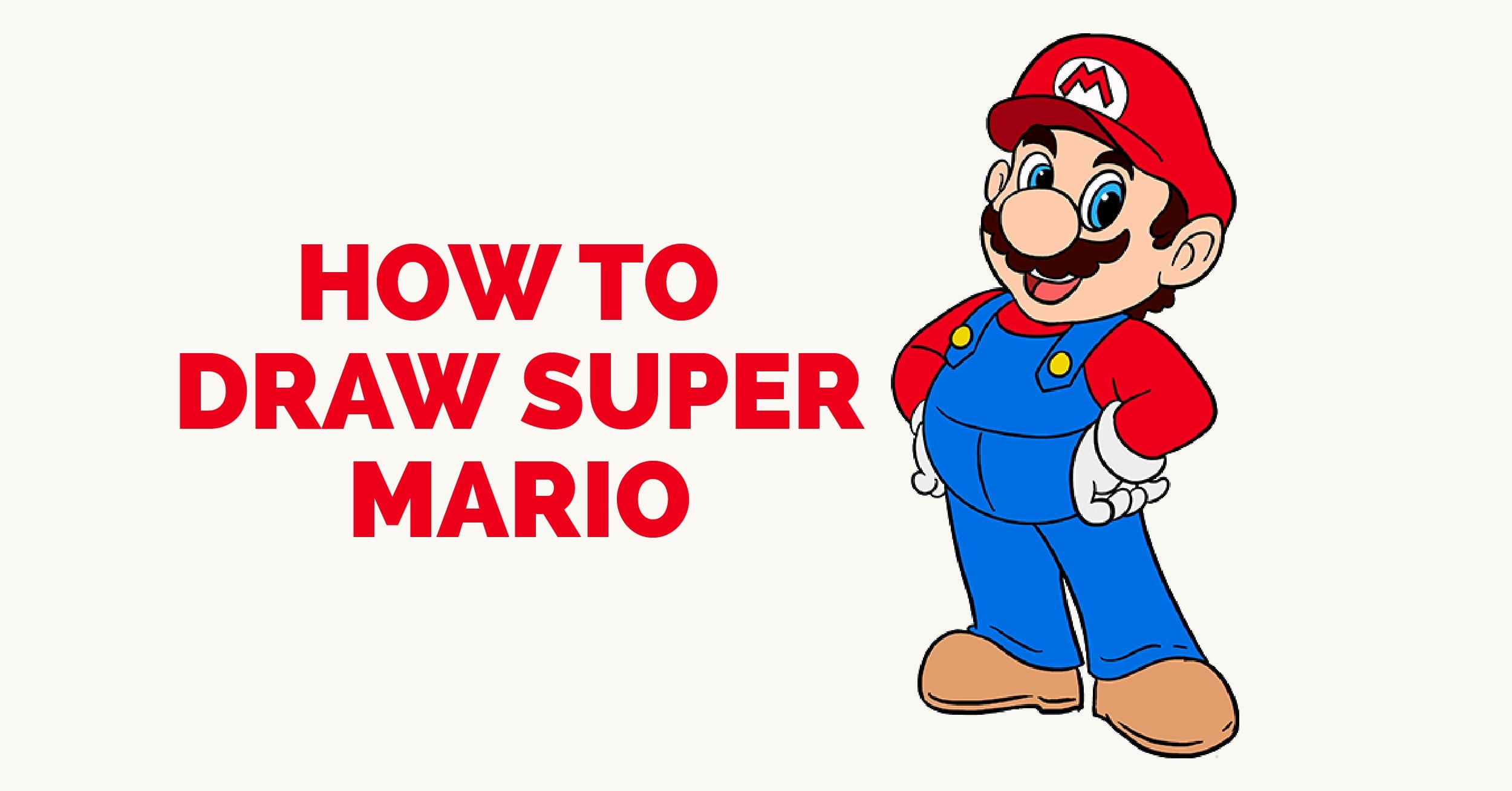 2500x1308 how to draw super mario in a few easy steps easy drawing guides - Super Mario Drawing