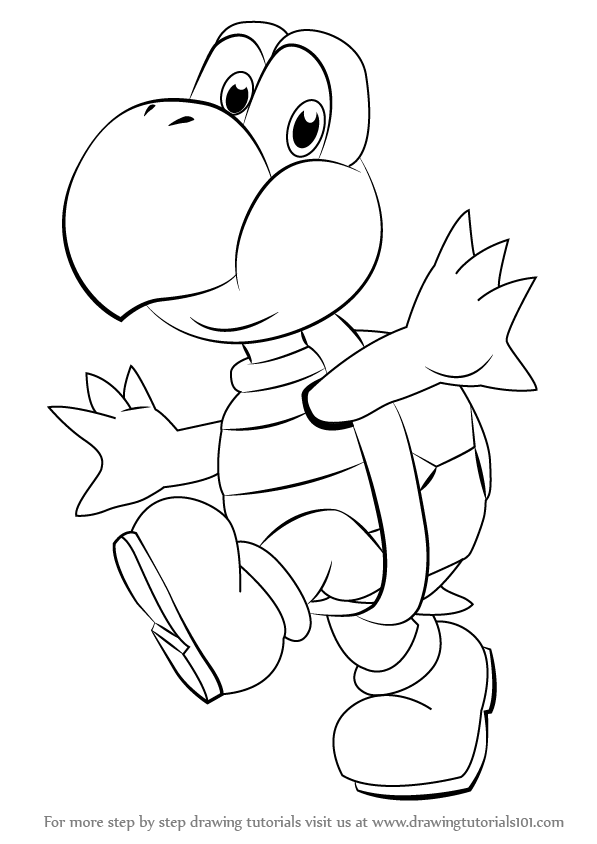597x844 learn how to draw koopa troopa from super mario - Super Mario Drawing