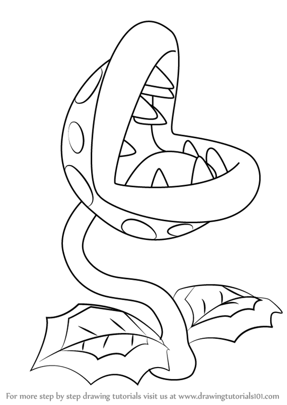 566x800 learn how to draw piranha plant from super mario - Super Mario Drawing