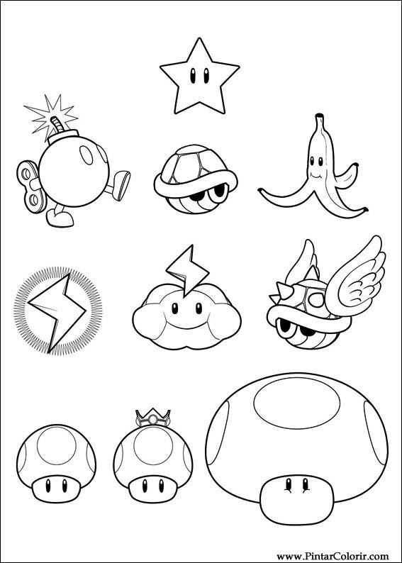 567x794 drawings to paint colour super mario bros - Super Mario Drawing