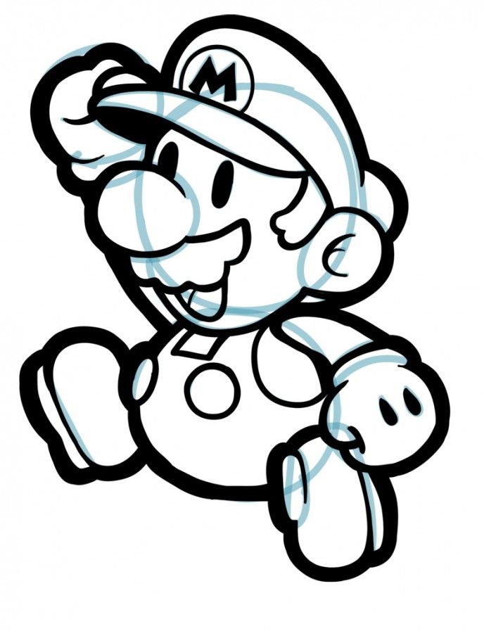 688x897 how to draw paper mario artwork tattoo practice board mario - Super Mario Drawing