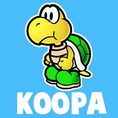 400x400 How To Draw Koopa Troopa From Nintendo's Super Mario Bros - Super Mario Drawing Step By Step