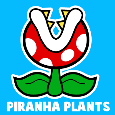 400x400 How To Draw A Pirahna Plant From Paper Mario With Easy Step - Super Mario Drawing Step By Step