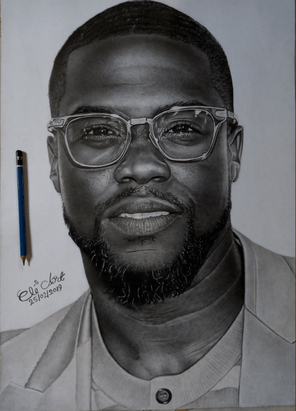 606x842 Kevin Hart Patronize Trending Super Realistic Portrait Pencil - Super Realistic Drawing