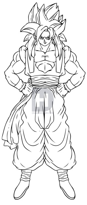 306x720 how to draw gogeta super saiyan step - Super Saiyan 4 Drawing