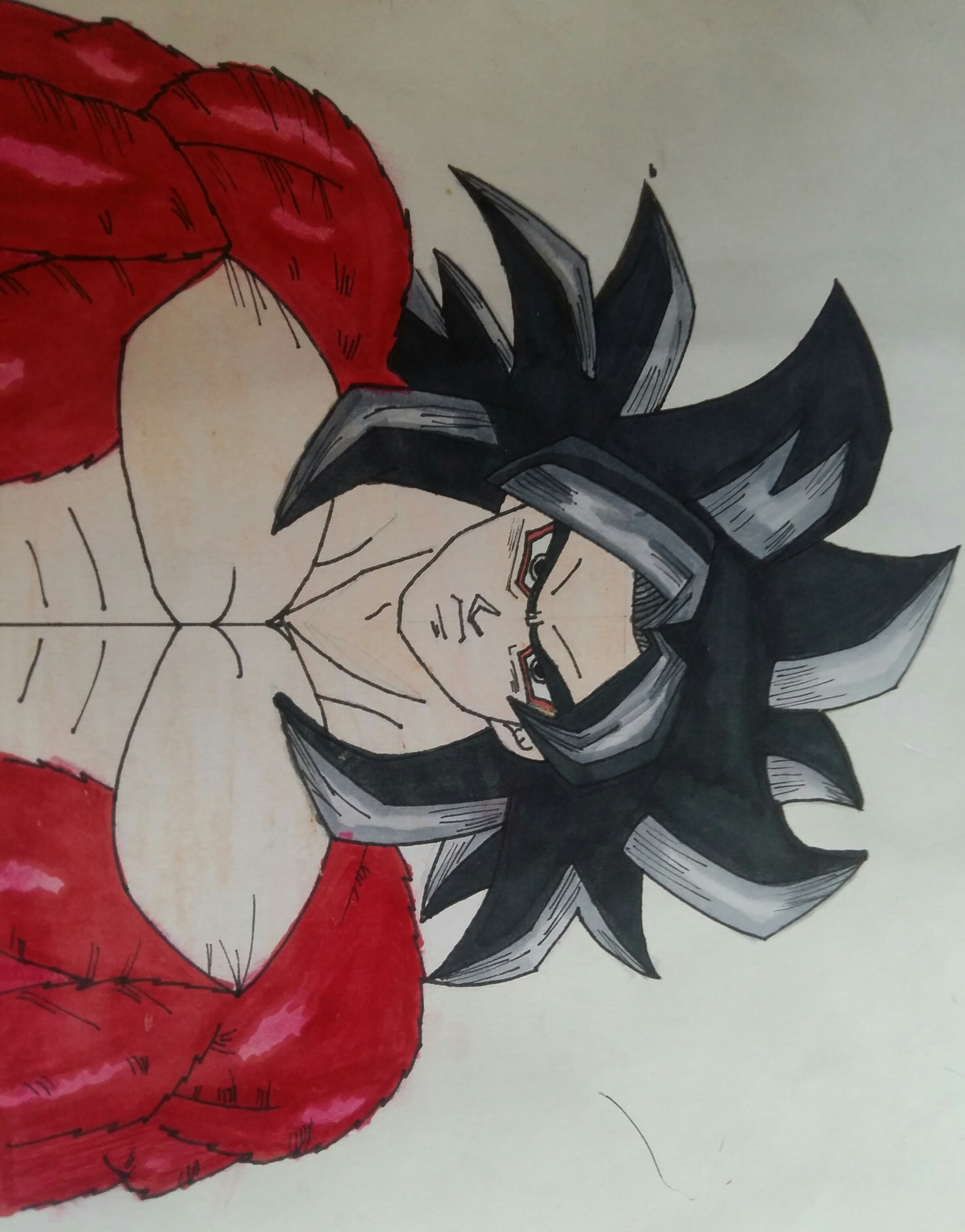 2423x3093 hey guys my goku super saiyan drawing is almost complete, only - Super Saiyan 4 Drawing