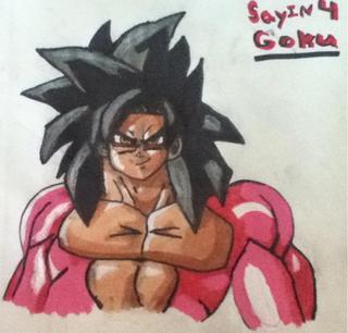 320x306 my best super saiyan goku drawing yet - Super Saiyan 4 Drawing