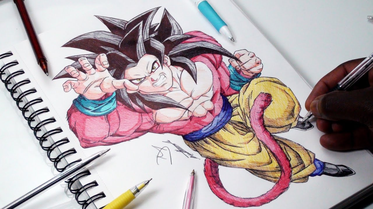1280x720 drawing goku super saiyan - Super Saiyan 4 Drawing