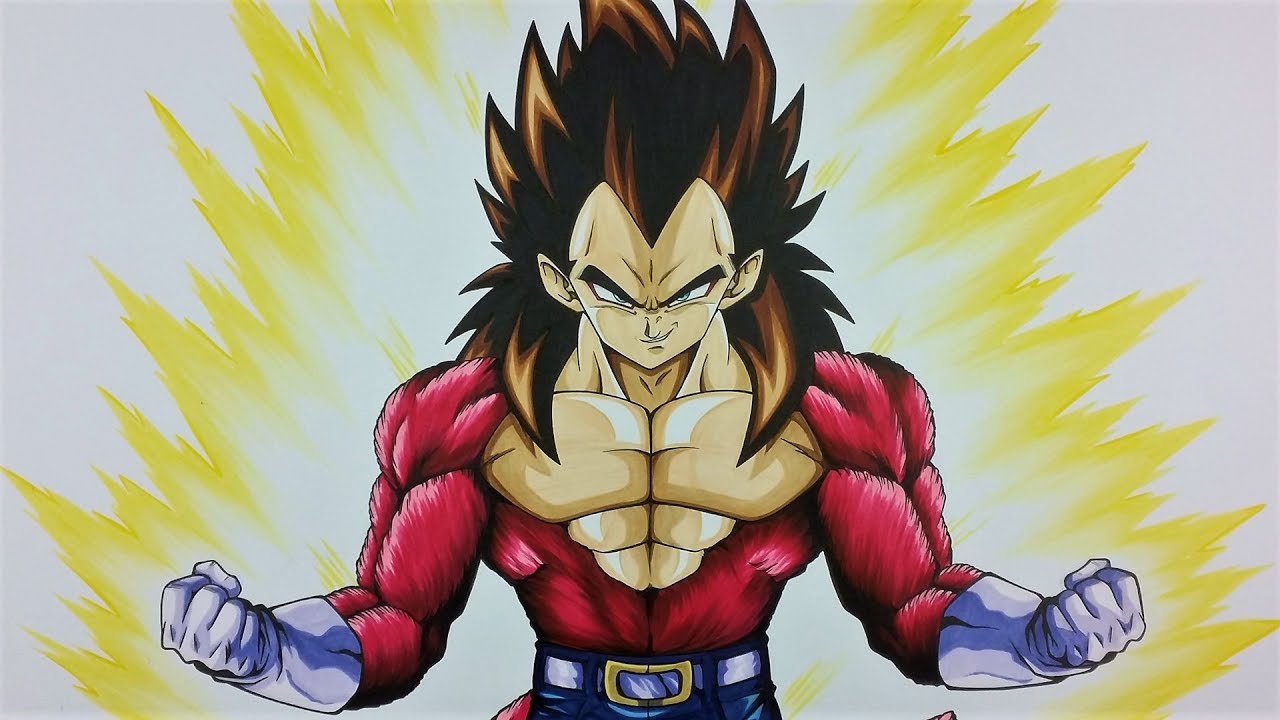 1280x720 Drawing Vegeta - Super Saiyan 4 Drawing