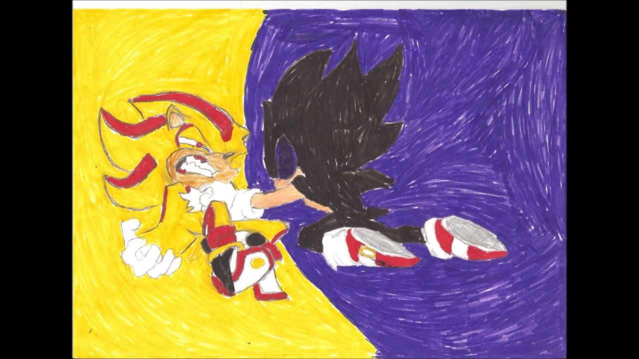 1280x720 How To Draw Super Shadow Vs Dark Sonic - Super Shadow Drawing