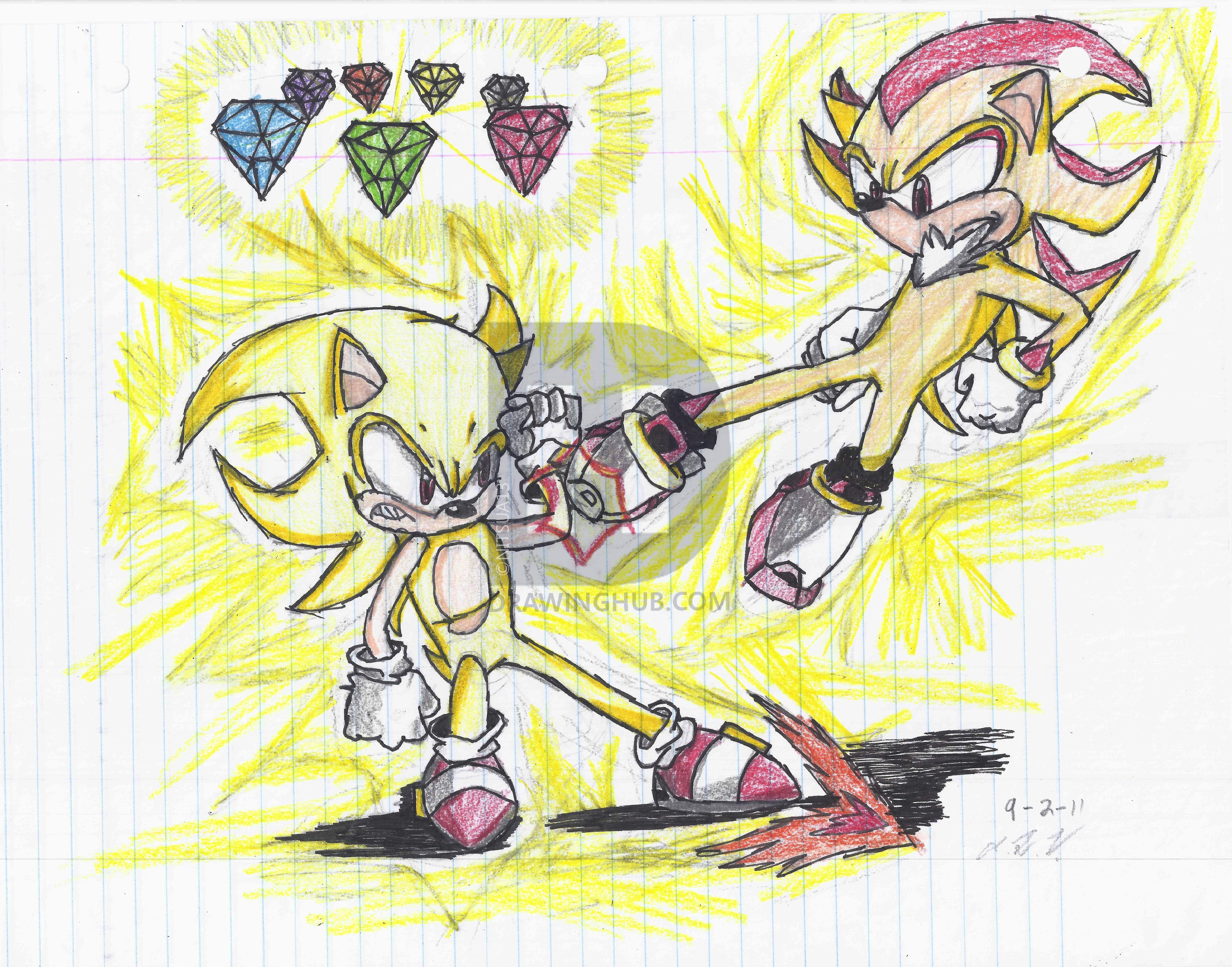 6480x5088 super sonic vs super shadow drawing - Super Shadow Drawing
