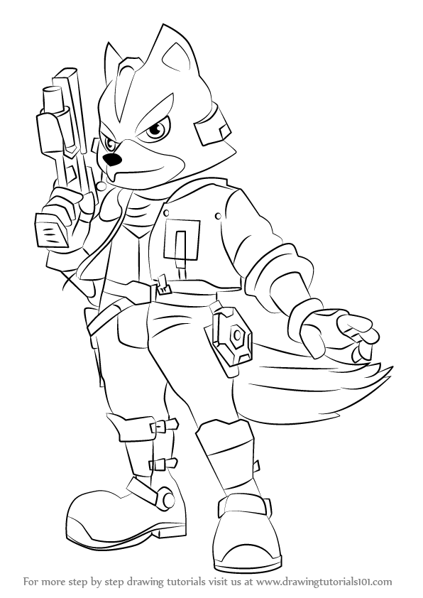 596x842 learn how to draw fox from super smash bros - Super Smash Bros Drawings