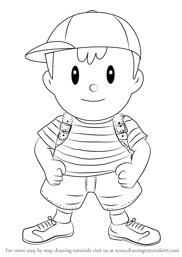 598x844 learn how to draw ness from super smash bros - Super Smash Bros Drawings