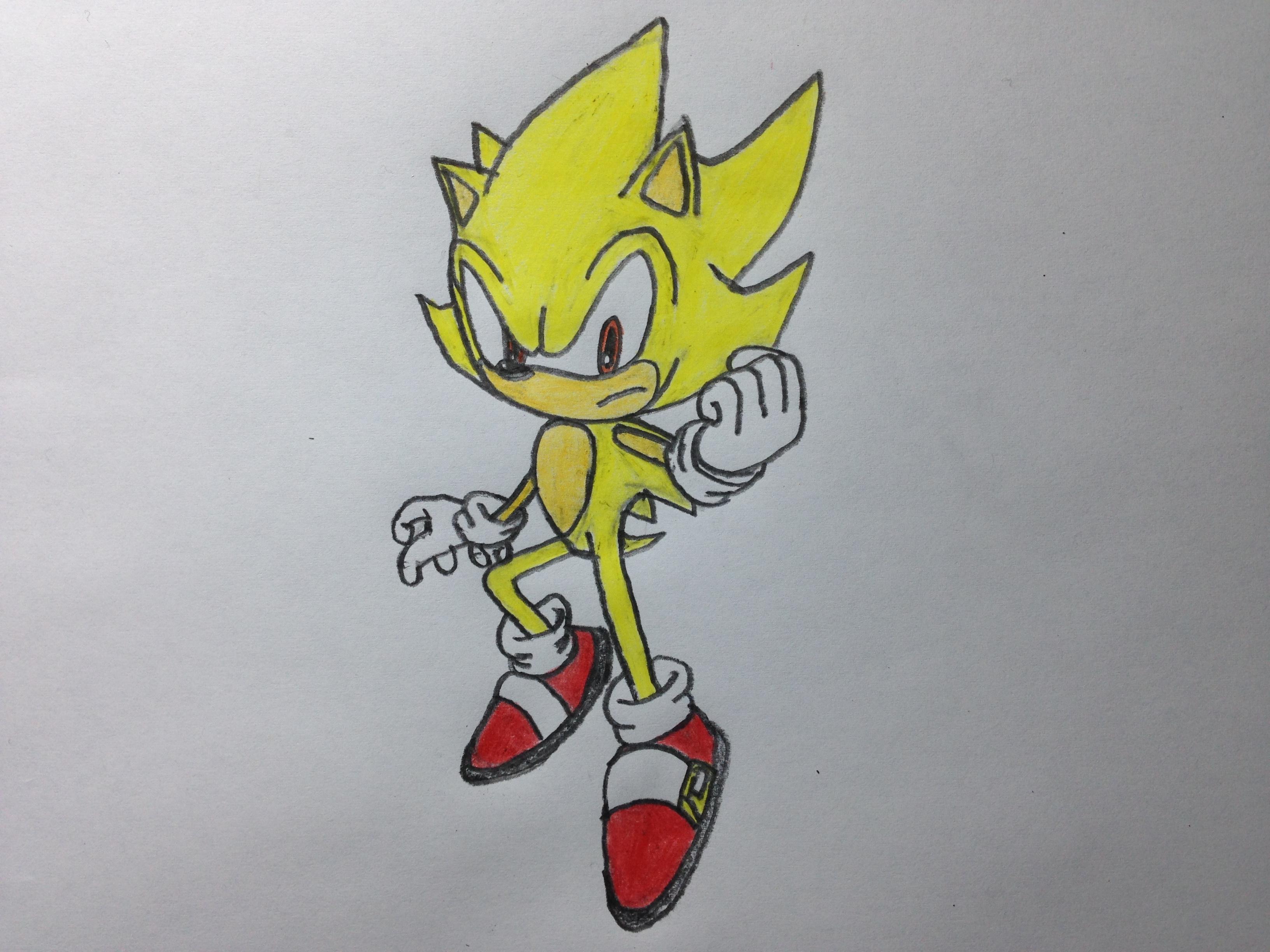 3264x2448 Here Is A Drawing Of Super Sonic! Sonicthehedgehog - Super Sonic Drawing