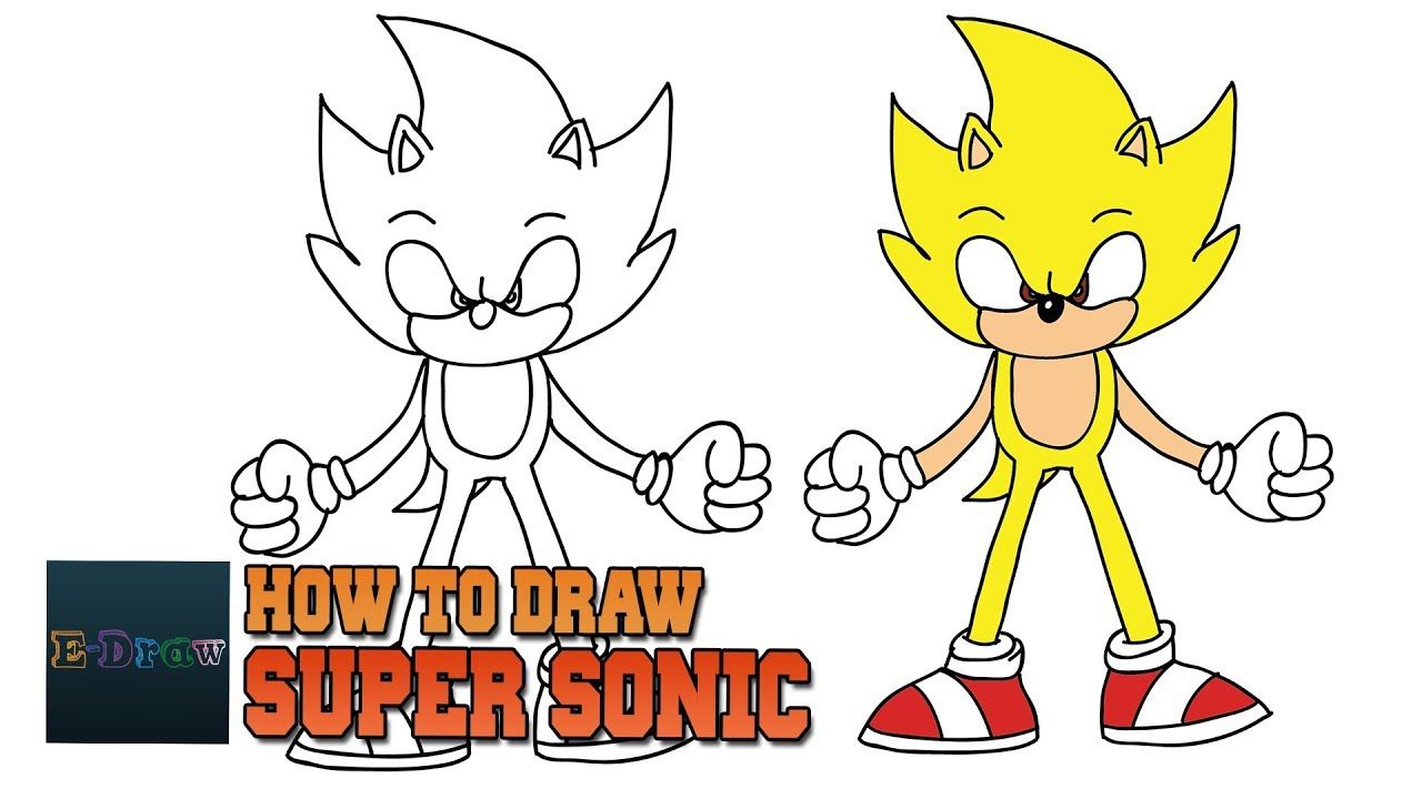 1280x720 how to draw super sonic como dibujar a dark sonic the hedgehog - Super Sonic Drawing