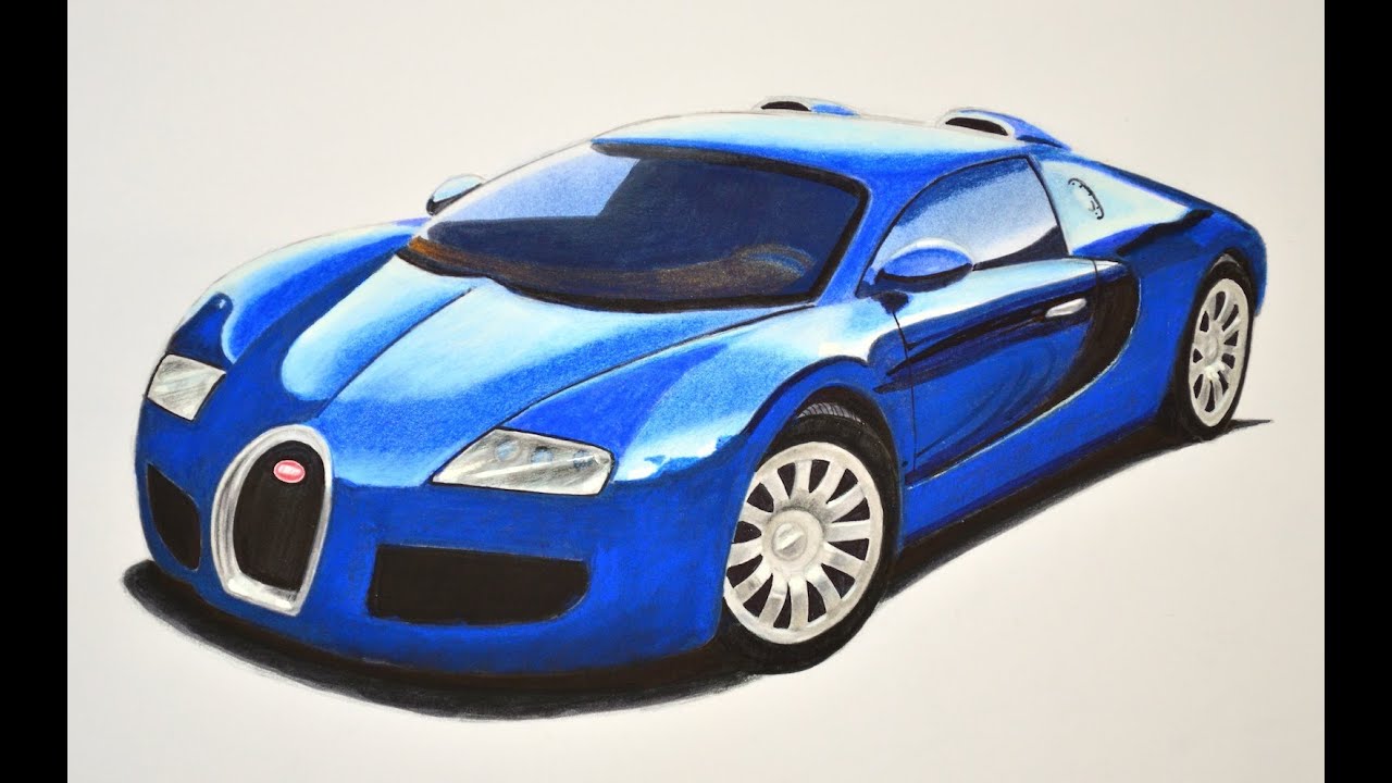 1280x720 how to draw a bugatti with colors - Supercar Drawing