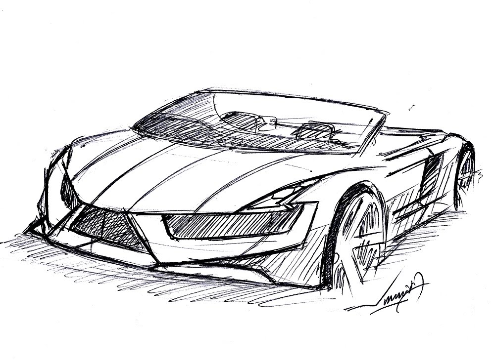 supercars drawing easy