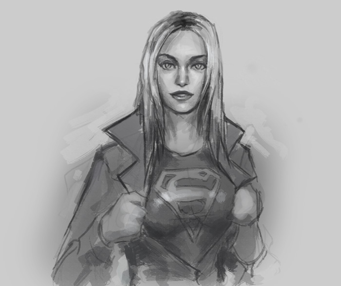 700x588 how to draw supergirl - Supergirl Drawing