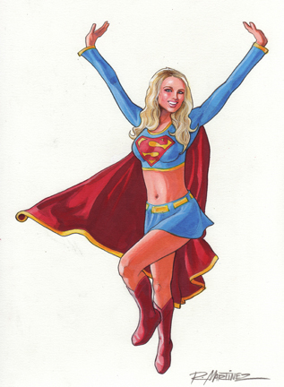 317x432 original illustration supergirl color drawing randy martinez art - Supergirl Drawing