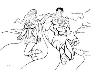 300x232 original comic art drawing of superman and supergirl dc - Supergirl Drawing