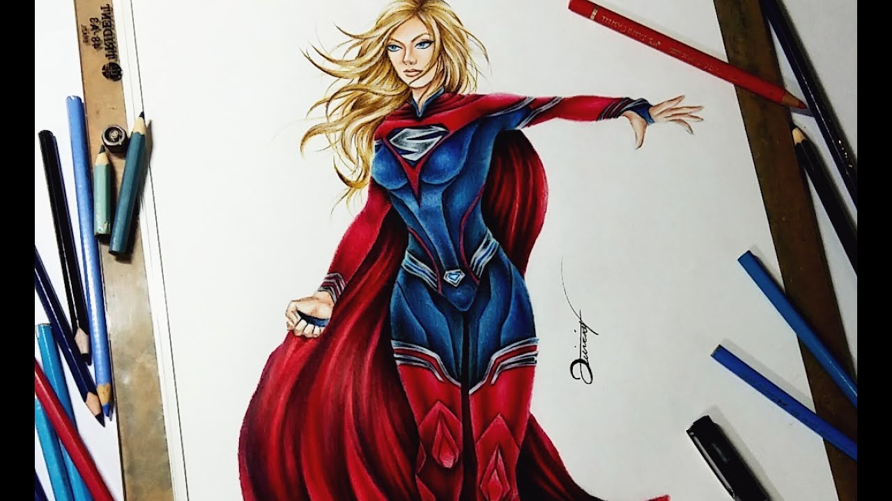 1280x720 speed drawing - Supergirl Drawing