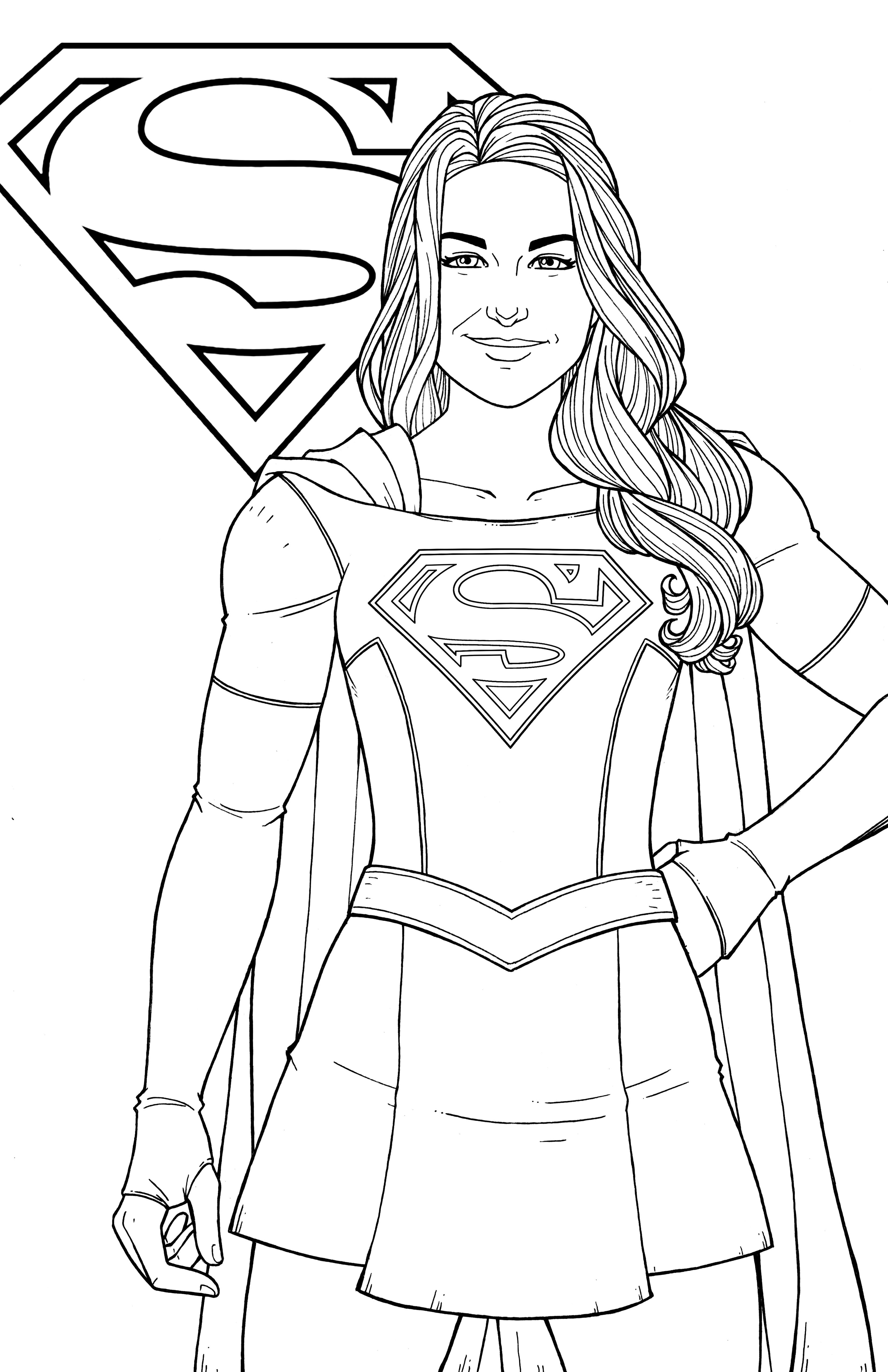 3300x5100 supergirl - Supergirl Drawing