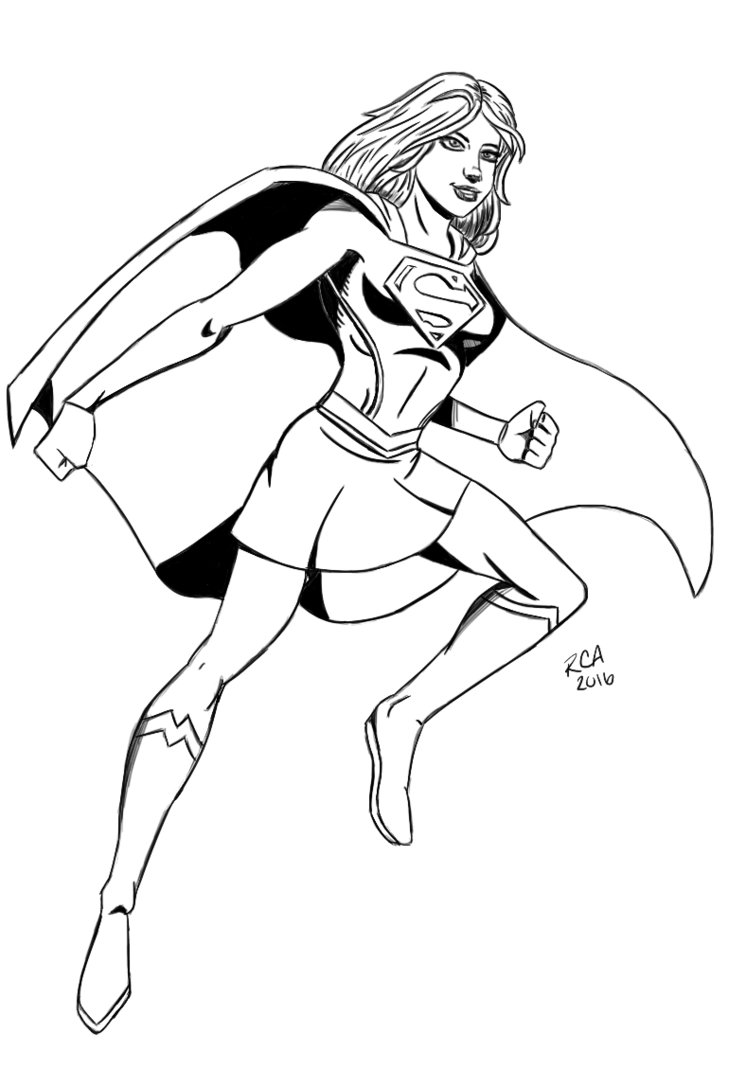 746x1071 supergirl art drawing drawing skill - Supergirl Drawing