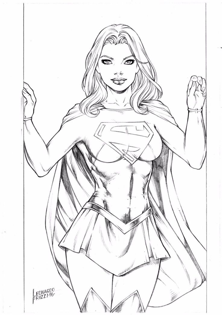 736x1047 supergirl drawing pictures drawing skill - Supergirl Drawing