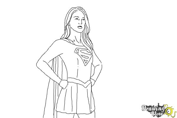 600x400 supergirl drawing free download - Supergirl Drawing