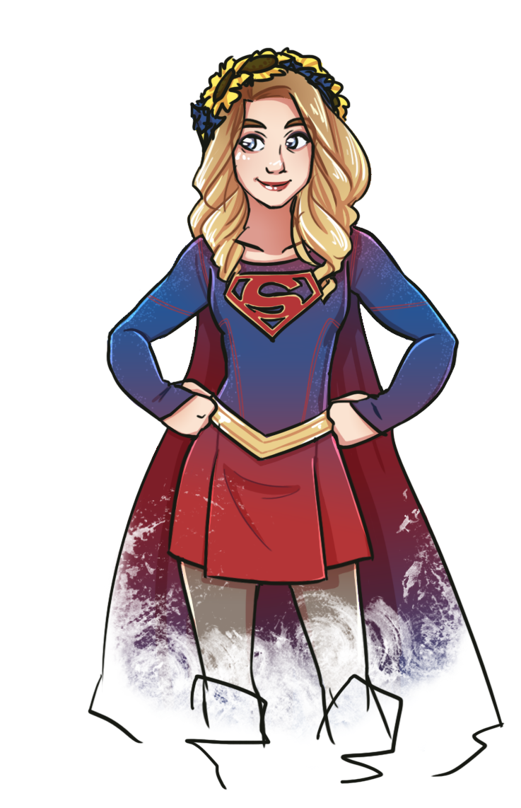 737x1142 flower crown supergirl - Supergirl Drawing