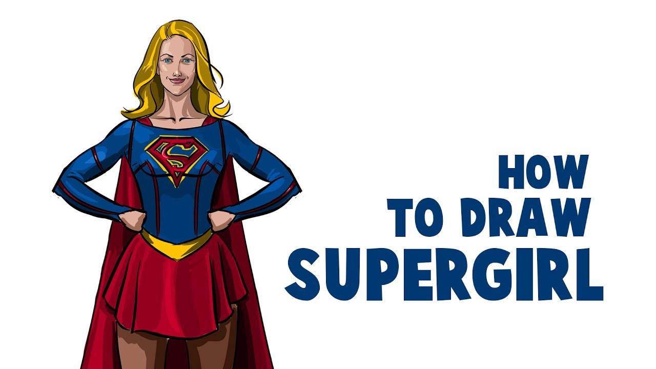 1280x720 how to draw supergirl in krita drawing and coloring supergirl - Supergirl Drawing
