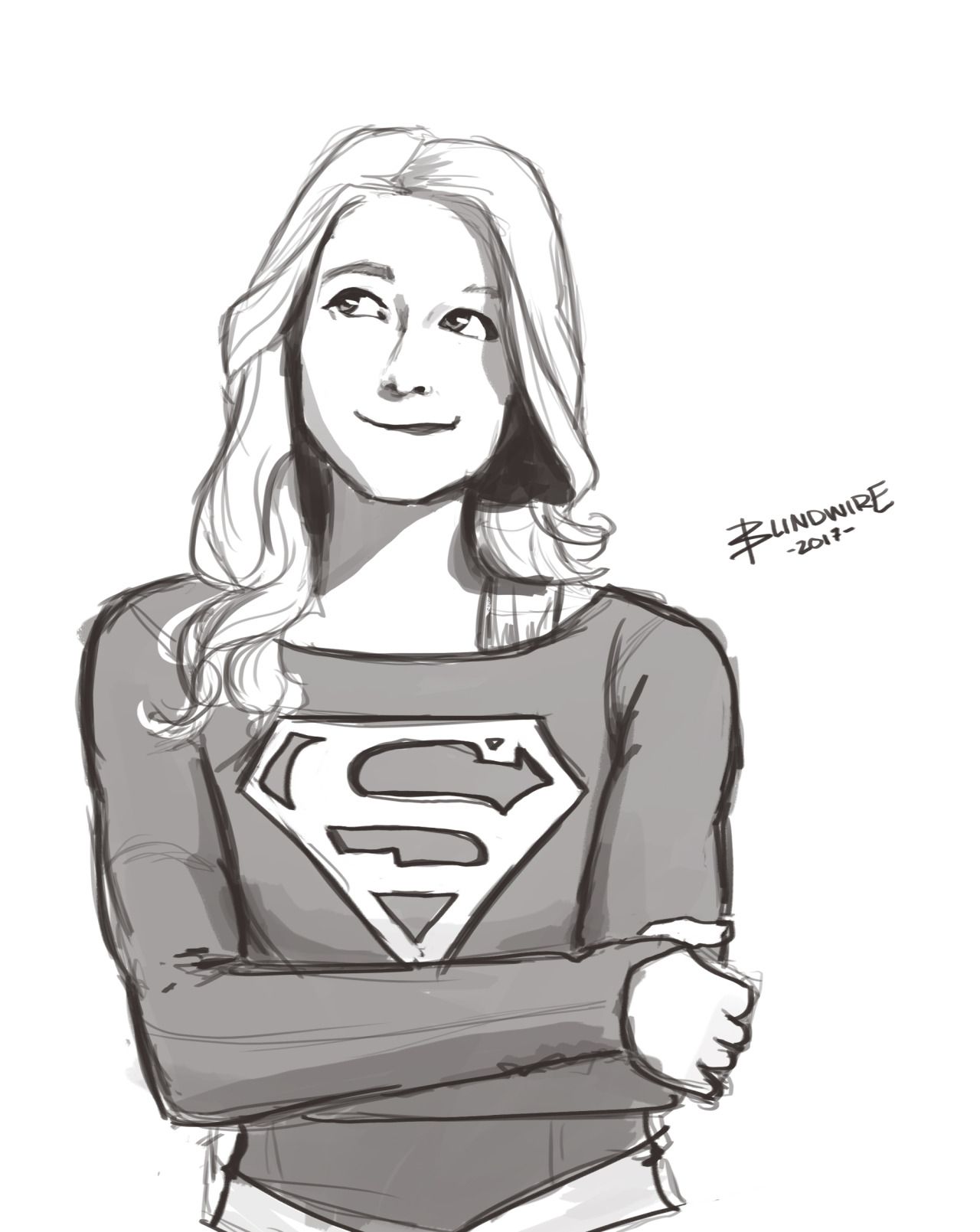 Supergirl Drawing Easy