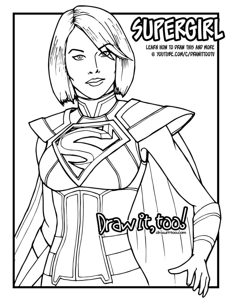 791x1024 How To Draw Supergirl - Supergirl Drawing Easy