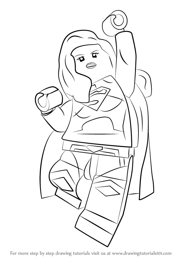 596x843 Learn How To Draw Lego Supergirl - Supergirl Drawing Easy