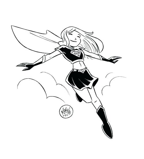 500x550 Supergirl Drawings Anime Penry - Supergirl Drawing Easy