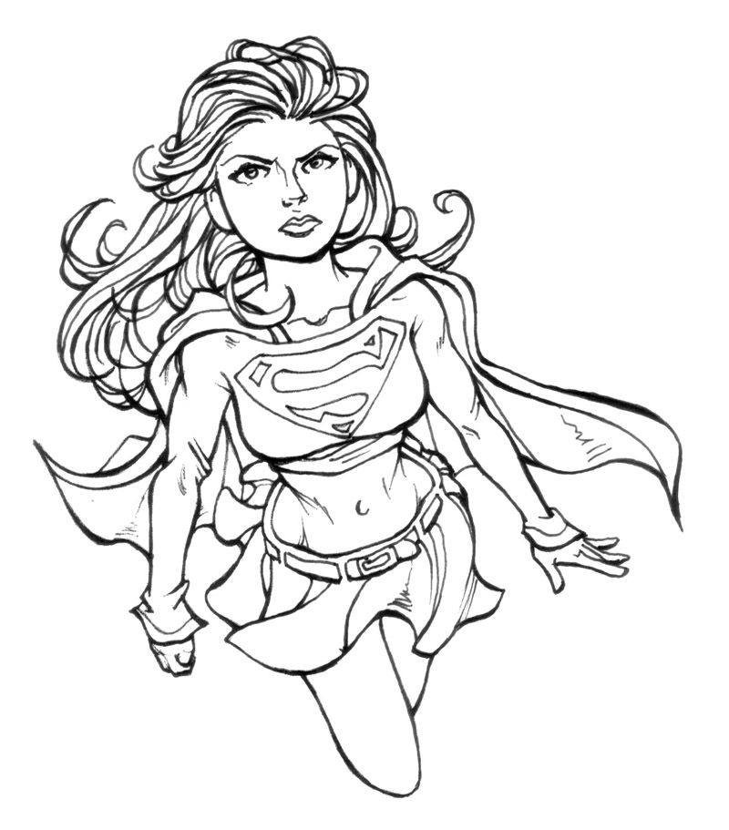 800x911 Supergirl Coloring Pages Supergirl Coloring Pages Art Ideas - Supergirl Drawing Easy