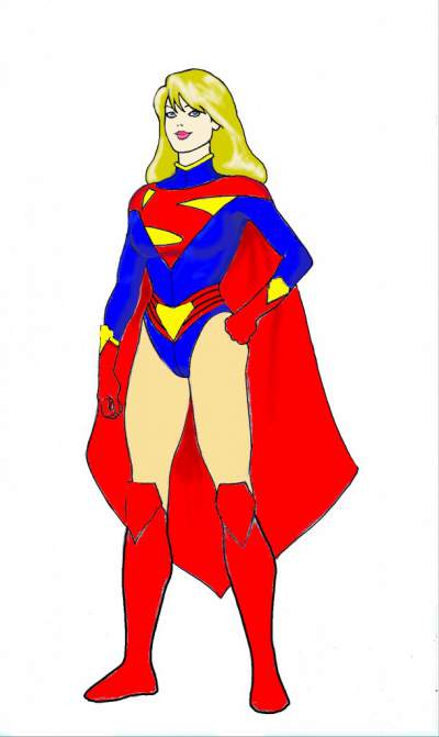 400x671 the ten worst dc new costume redesigns topless robot - Supergirl Drawing Easy