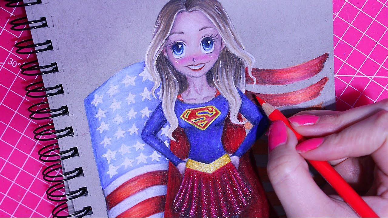 1280x720 Cute Supergirl - Supergirl Drawing Easy