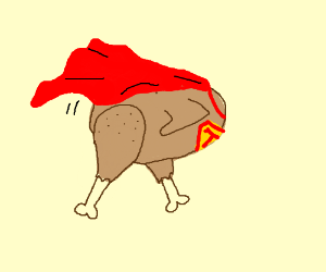 300x250 a walking superhero turkey wcape drawing - Superhero Cape Drawing